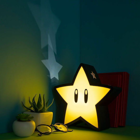 Paladone Led Παιδικό Φωτιστικό Projector Super Mario Bros Super Star με Προβολή Αστεριών Κίτρινο 25.5εκ.