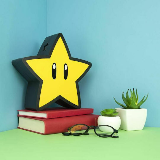 Paladone Lumini LED Lampă de proiecție pentru copii Super Mario Bros Super Star cu Proiecție de Stele Galben 25.5εκ.