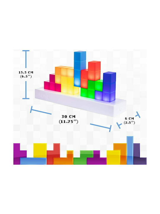 Paladone Παιδικό Διακοσμητικό Φωτιστικό Tetris Icons Πολύχρωμο 30x15cm