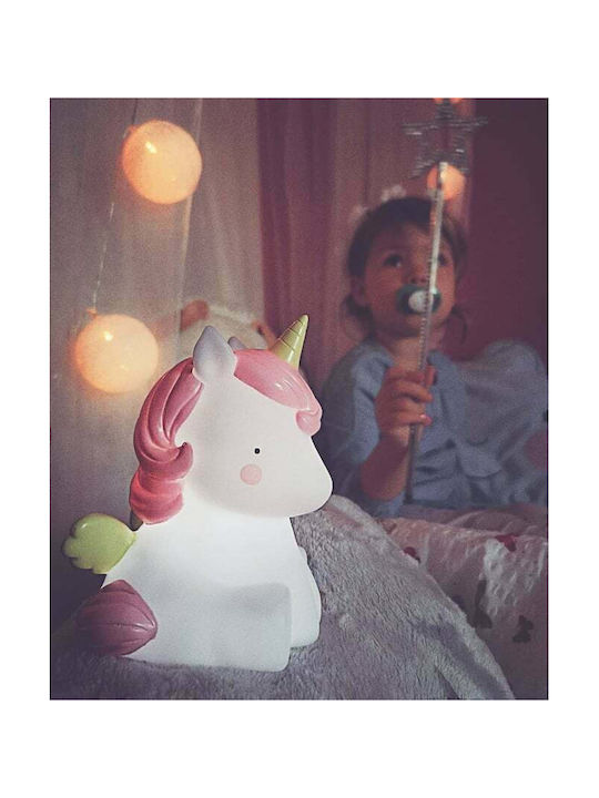 A Little Lovely Company Led Παιδικό Διακοσμητικό Φωτιστικό Unicorn Ροζ 8.5x12.5x10εκ.