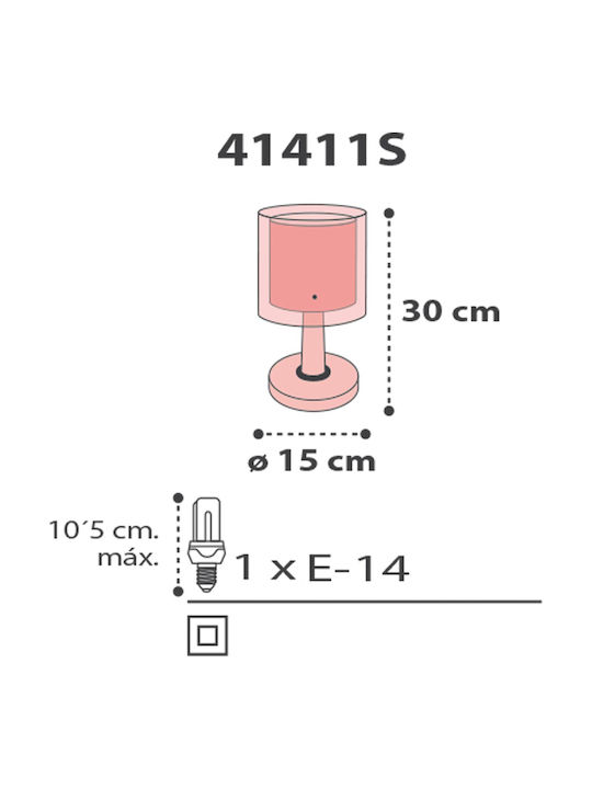 Ango LED Kinder Nachttischlampe Clouds Rosa 15x15x30εκ.