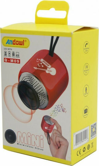 Andowl Q-M09 Bluetooth Speaker 5W with Battery Life up to 6 hours Red