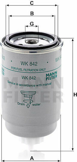 Mann Filter Car Fuel Filter Fuel Filter for Scania/Volvo WK842