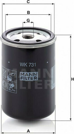 Mann Filter Car Fuel Filter Fuel Filter for New Holland 1500-Series / 800-Series / M-Series Ford F 100 WK731