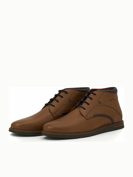 Leather Men's Boots Brown/Blue
