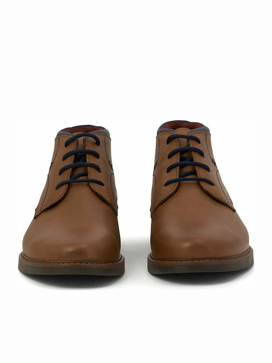 Leather Men's Boots Brown/Blue