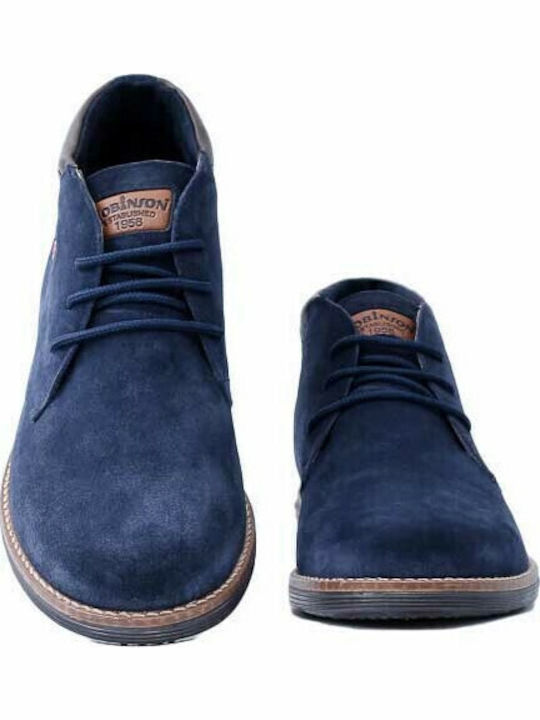 Leder Marineblau Herrenstiefel Anatomisch