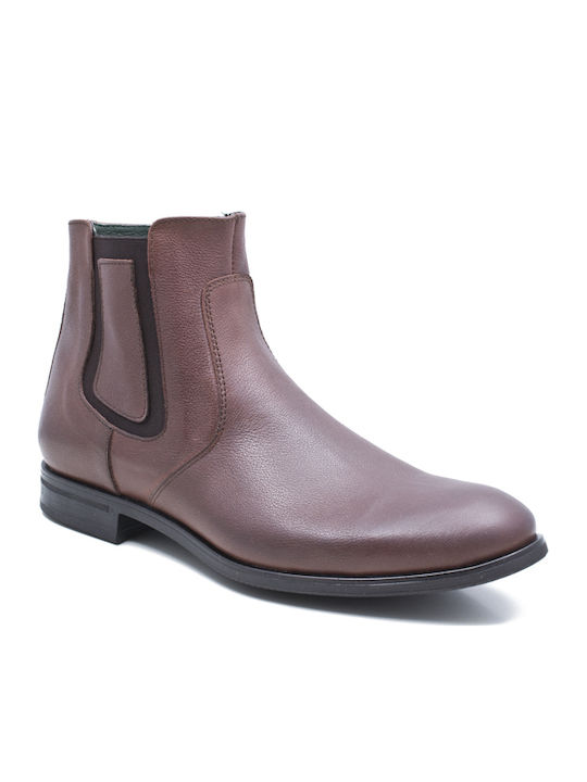 Leder Braun Herrenstiefel mit Reißverschluss