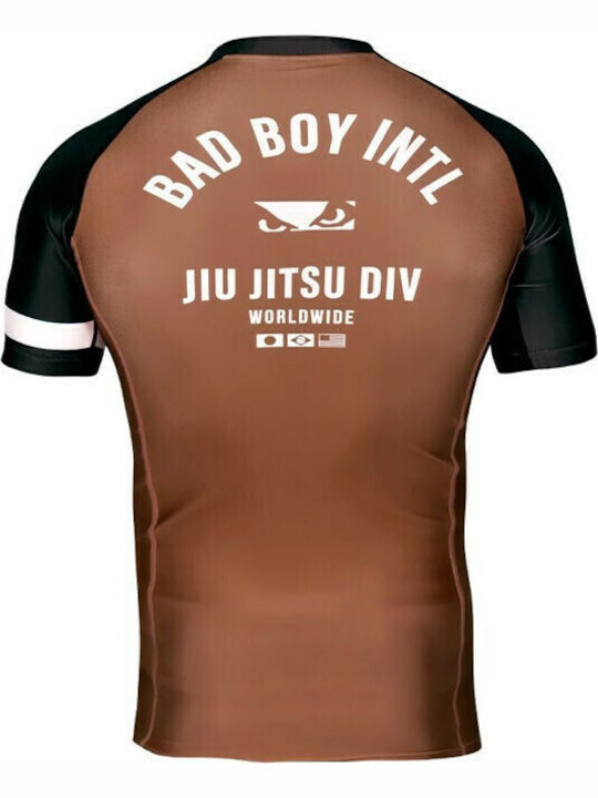 Bad Boy Oss Ranked Rashguard BBRS138 Ανδρική Κοντομάνικη Μπλούζα για Jiu-Jitsu Καφέ