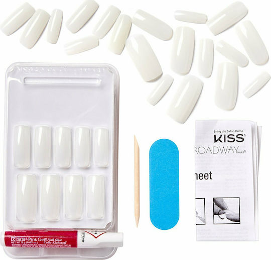 Kiss Salon Natural Go Rogue False Nail Tips in Beige Color 28 Pieces KSN04C