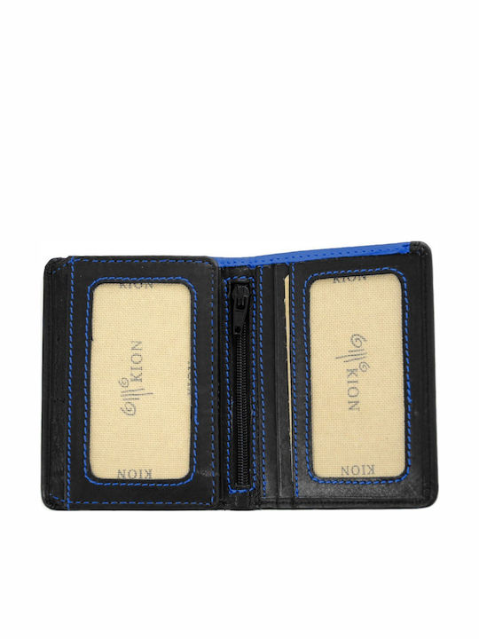 Leather Men's Wallet Classic Black/Blue