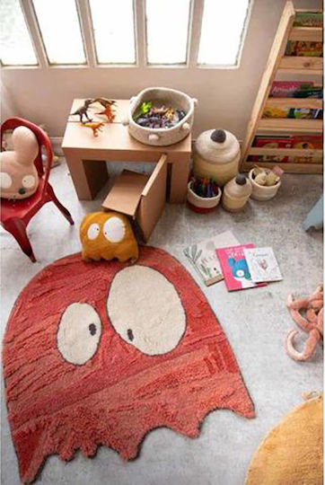 Lorena Canals Ghosty Kids Rug Woolen Orange 100x100cm
