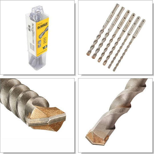 DEWALT Σετ 6 Τρυπάνια Καρβιδίου με SDS Plus Στέλεχος για Δομικά Υλικά