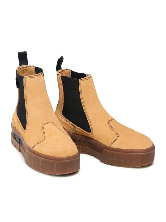 Meyze Chelsea Suede Women's Chelsea Boots Yellow