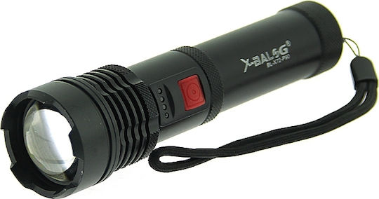 X-Balog Rechargeable Flashlight LED IPX4 with Maximum Brightness 1500lm P90 Black