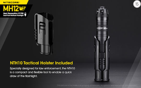 NiteCore Επαναφορτιζόμενος Φακός LED IPX8 με Μέγιστη Φωτεινότητα 1200lm MH12v2