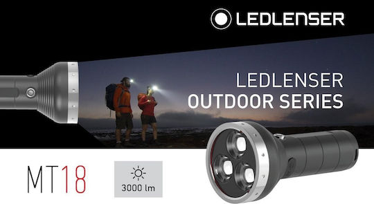 LedLenser Rechargeable Flashlight LED Waterproof IPX4 with Maximum Brightness 3000lm MT18