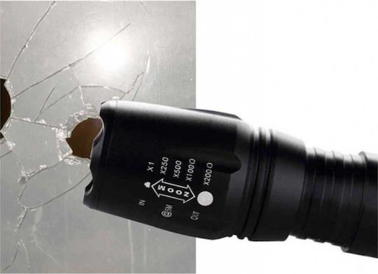 Bailong Wiederaufladbar Taschenlampe LED mit maximaler Helligkeit 100lm BL-8668 Schwarz