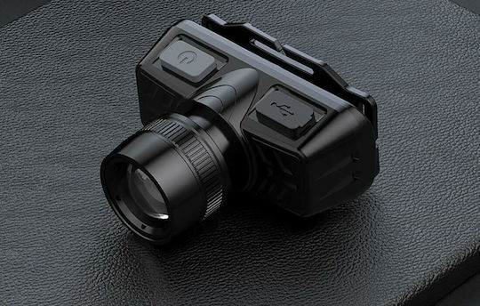 Superfire Rechargeable Headlamp LED with Maximum Brightness 300lm Black