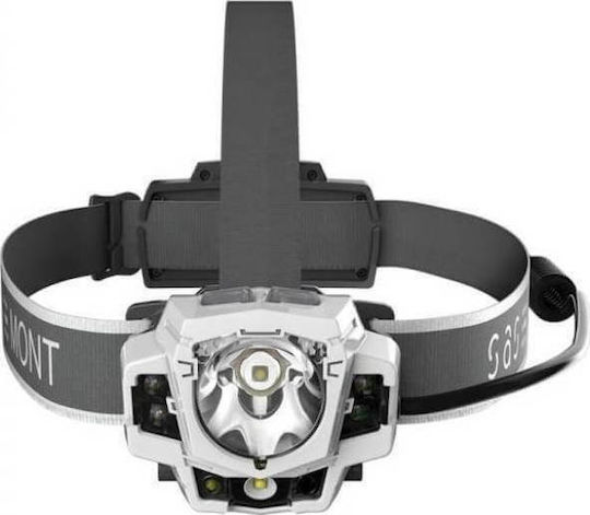 SAS Rechargeable Headlamp LED IPX6 with Maximum Brightness 290lm Mont 1200 G4 Gray