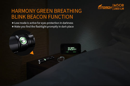Fitorch Rechargeable Flashlight LED IPX8 with Maximum Brightness 1800lm M30R