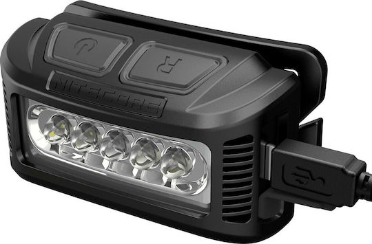 NiteCore Επαναφορτιζόμενος Φακός Κεφαλής LED IP66 με Μέγιστη Φωτεινότητα 160lm NU10