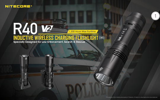 NiteCore Επαναφορτιζόμενος Φακός LED IP68 με Μέγιστη Φωτεινότητα 1200lm R40 V2