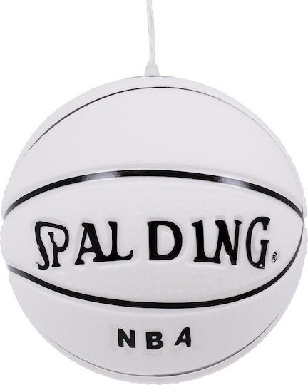 GloboStar Spalding Nba Μονόφωτο Παιδικό Φωτιστικό Κρεμαστό από Γυαλί με Υποδοχή E27 Λευκό 25x25cm
