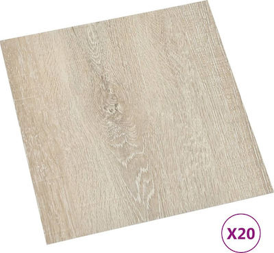 vidaXL Set aus Kunststoffboden PVC mit 20 Streifen L30.5StückxB30.5Stück Beige