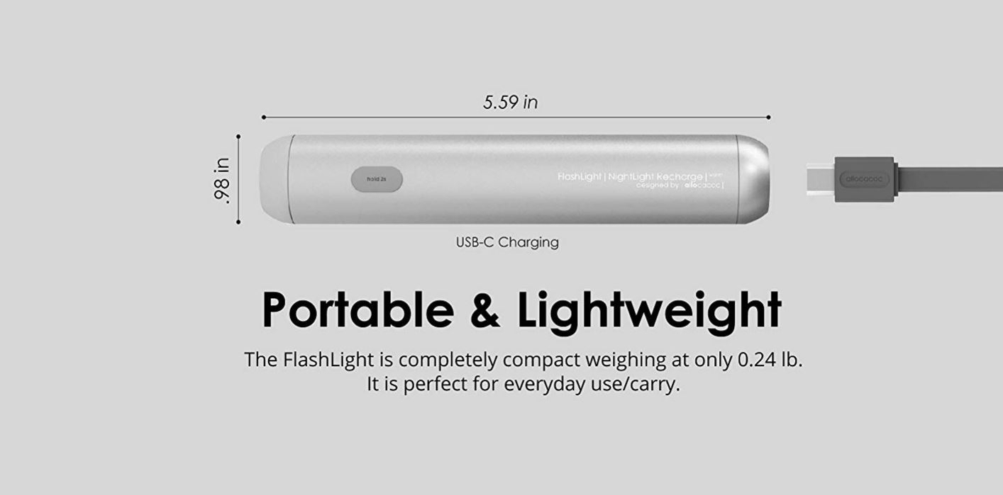 Allocacoc Επαναφορτιζόμενο Book Light LED με Μέγιστη Φωτεινότητα 600lm  10841WT/FLCLST