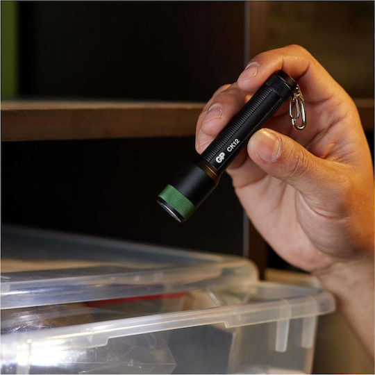 GP Batteries Keychain Flashlight LED IPX4 with Maximum Brightness 20lm Vole CK12 Black