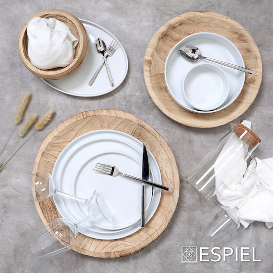 Espiel Good Mood Plate Shallow Ceramic White with Diameter 26cm