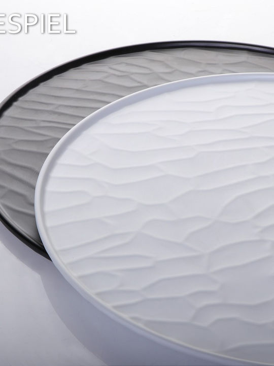 Espiel Wavy Plate Shallow made of Melamine Matte Black with Diameter 35cm MLB335K18-6