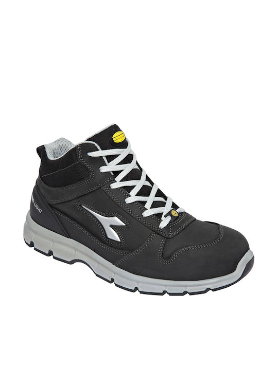 Utility Diadora Run II High Αδιάβροχο Μποτάκι Ασφαλείας Μαύρο S3 με Πιστοποίηση P, ESD , HI, HRO,SRC
