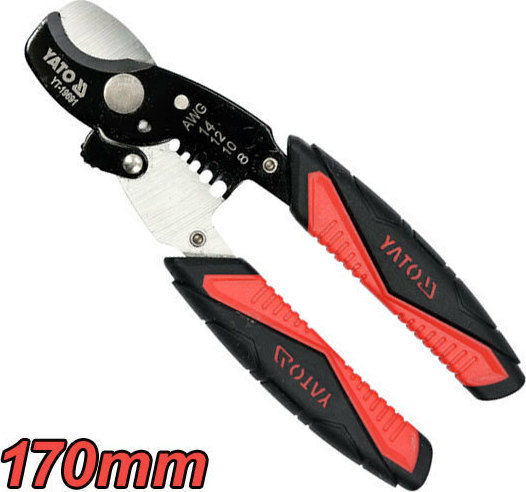 Yato Cable Stripper Pliers with Cutter and 170mm Length