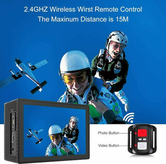 Gookam Go 3 Action-Kamera 4K Ultra HD mit Bildschirm 2" und Wi-Fi Schwarz