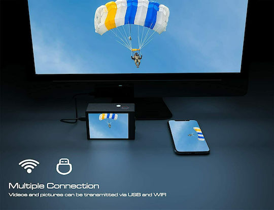 Gookam Go 2 Екшън камера 4K Ultra HD Водоустойчива (с Калъф) с Екран 2" и Wi-Fi Черна