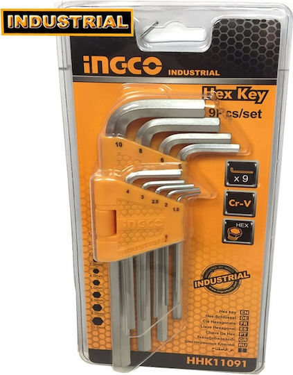 Ingco Set 9 Allen Wrenches L