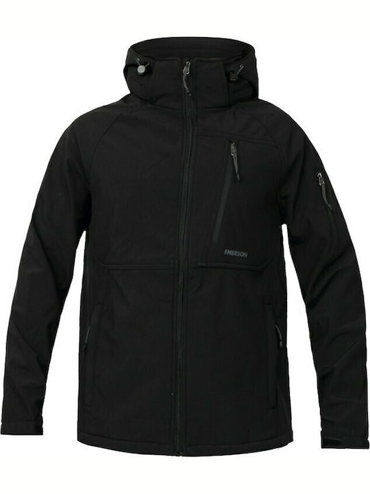 Χειμωνιάτικο Μπουφάν Softshell Αδιάβροχο και Αντιανεμικό Μαύρο