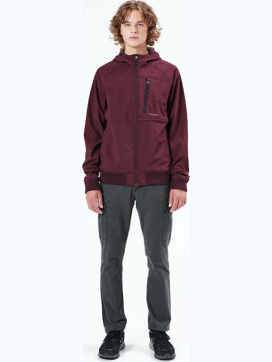 Winter Jacke Softshell Wasserdicht und Winddicht Wine