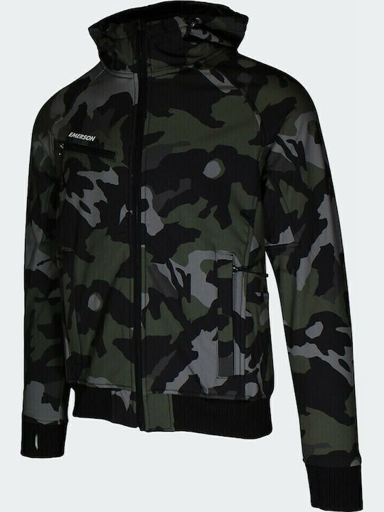 Χειμωνιάτικο Μπουφάν Softshell Αδιάβροχο και Αντιανεμικό Camo Black / Khaki