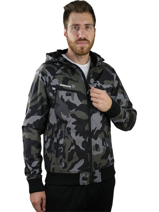 Χειμωνιάτικο Μπουφάν Softshell Αδιάβροχο και Αντιανεμικό Camo Black / Khaki