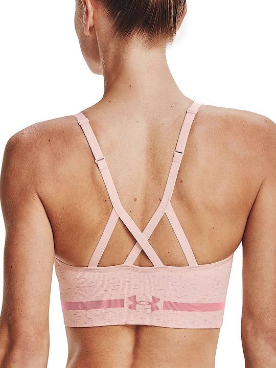 Under Armour Seamless Heather Γυναικείο Αθλητικό Μπουστάκι Ροζ με Αφαιρούμενη Ενίσχυση