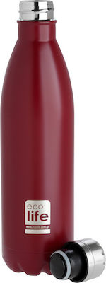Ecolife Thermos Bottle Flasche Thermosflasche Rostfreier Stahl BPA-frei Rot 750ml 33-ΒΟ-3004