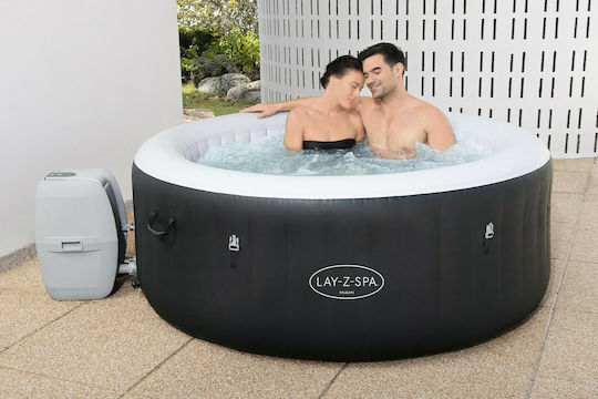 Bestway Piscină Rotundă 669lt Gonflabilă Cu Hidromasaj Neagră