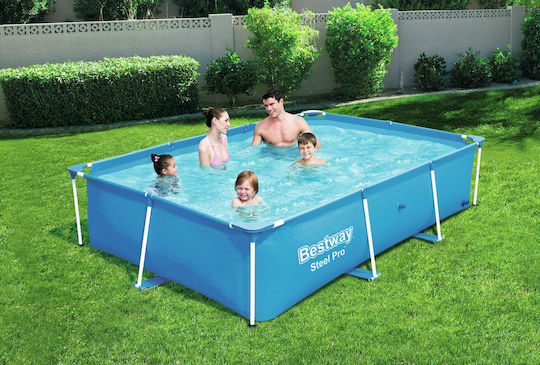 Bestway PVC Swimming Pool 2300lt with Metallic Frame 259x170x61cm Light Blue