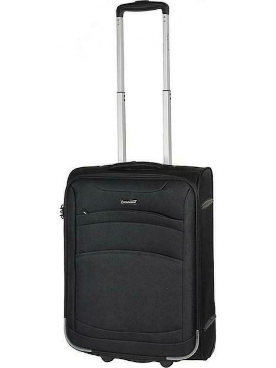 Diplomat Small The London Collection Cabin Fabric Suitcase Black with 2 Wheels Height 55cm