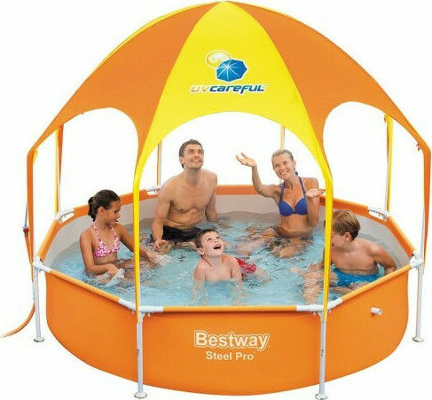 Bestway Piscină Rotundă Pentru Copii PVC 1688lt Cu Cadru Metalic 244x51cm Albastru