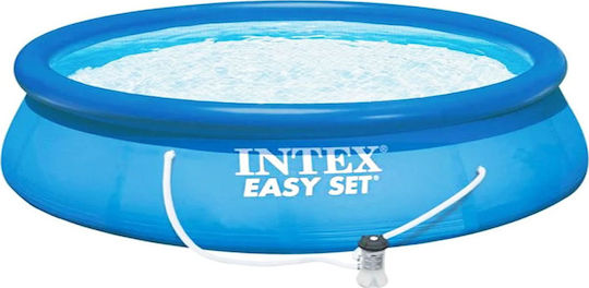 Intex Easy Set Στρογγυλή Πισίνα PVC 3.785lt Φουσκωτή 457x107εκ. Μπλε