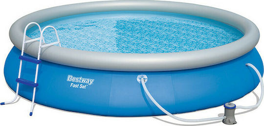 Bestway Στρογγυλή Πισίνα PVC 9677lt Φουσκωτή 457x84εκ. Μπλε